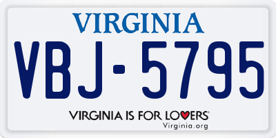 VA license plate VBJ5795