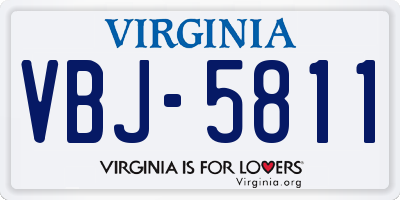 VA license plate VBJ5811