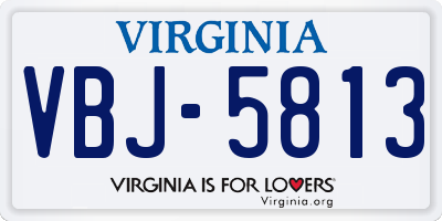 VA license plate VBJ5813