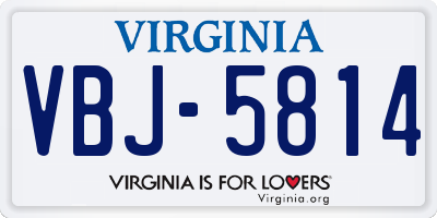 VA license plate VBJ5814