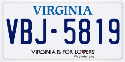 VA license plate VBJ5819