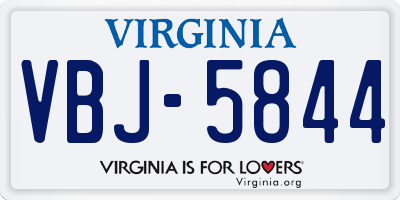 VA license plate VBJ5844