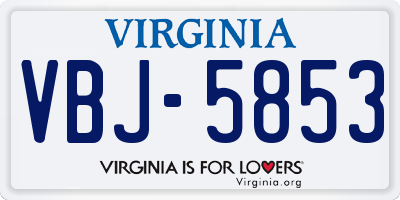 VA license plate VBJ5853