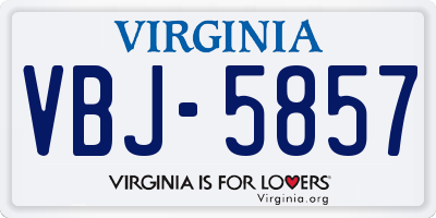 VA license plate VBJ5857