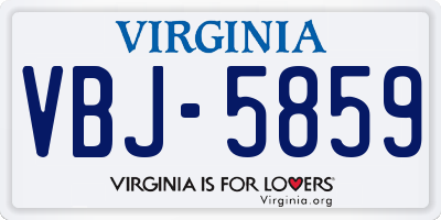 VA license plate VBJ5859
