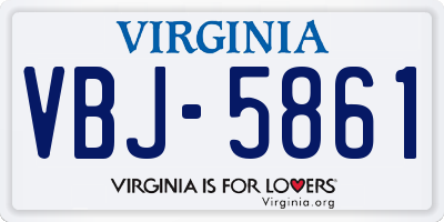 VA license plate VBJ5861