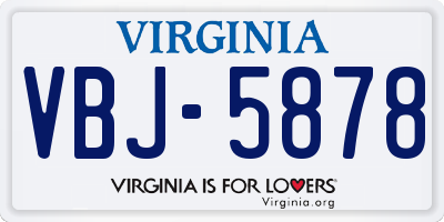 VA license plate VBJ5878