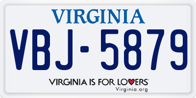 VA license plate VBJ5879