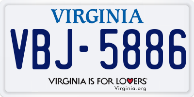 VA license plate VBJ5886