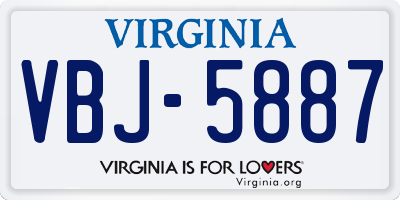 VA license plate VBJ5887