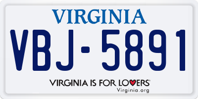VA license plate VBJ5891