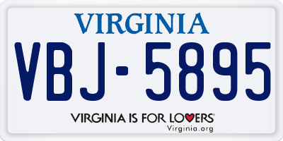 VA license plate VBJ5895