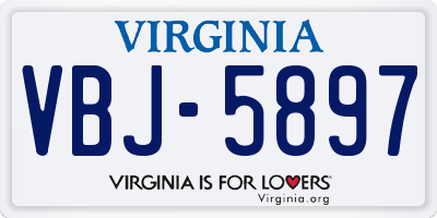 VA license plate VBJ5897