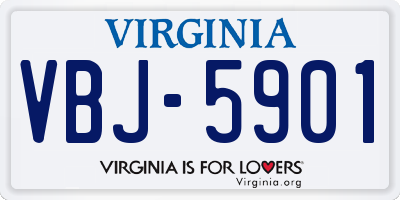 VA license plate VBJ5901