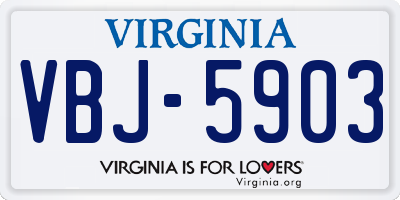 VA license plate VBJ5903