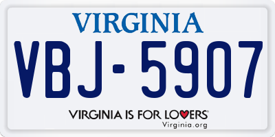 VA license plate VBJ5907