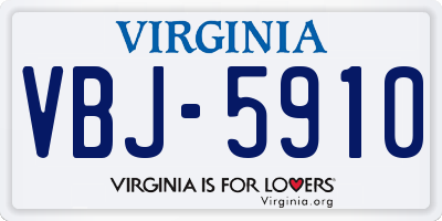 VA license plate VBJ5910