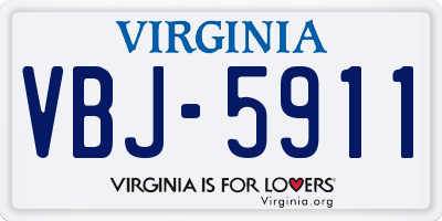 VA license plate VBJ5911