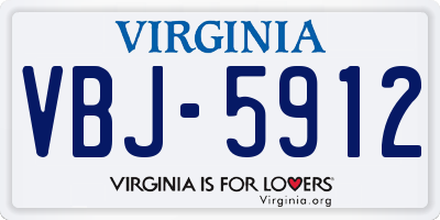 VA license plate VBJ5912