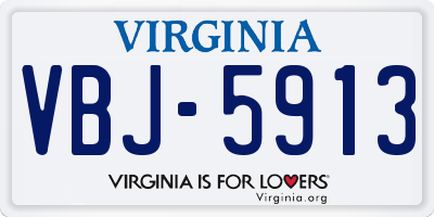 VA license plate VBJ5913