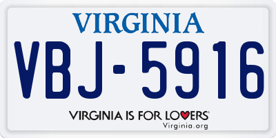 VA license plate VBJ5916
