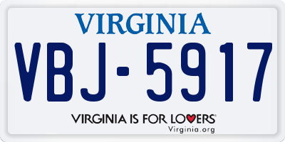 VA license plate VBJ5917