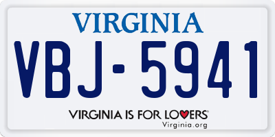 VA license plate VBJ5941
