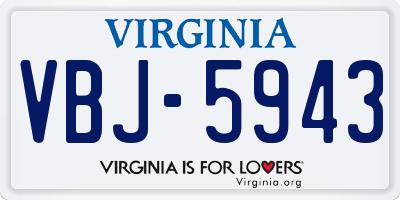 VA license plate VBJ5943