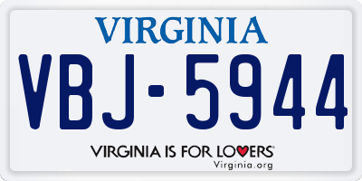 VA license plate VBJ5944