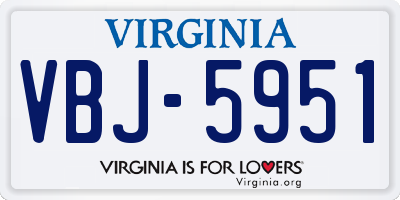 VA license plate VBJ5951