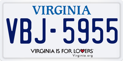 VA license plate VBJ5955