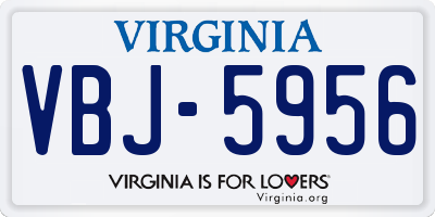 VA license plate VBJ5956
