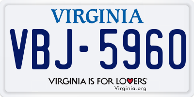 VA license plate VBJ5960