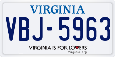 VA license plate VBJ5963