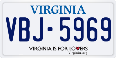 VA license plate VBJ5969