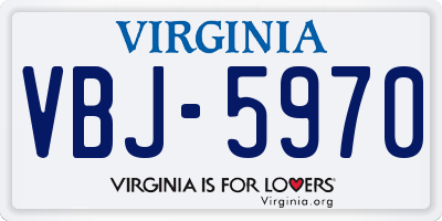 VA license plate VBJ5970