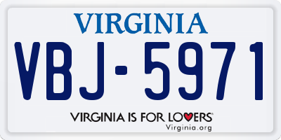VA license plate VBJ5971