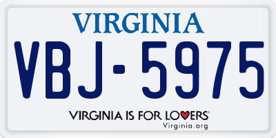 VA license plate VBJ5975