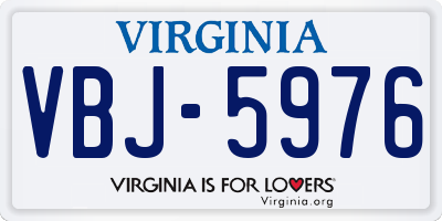 VA license plate VBJ5976