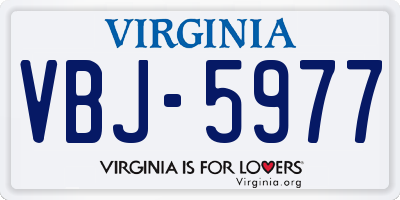 VA license plate VBJ5977