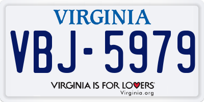 VA license plate VBJ5979