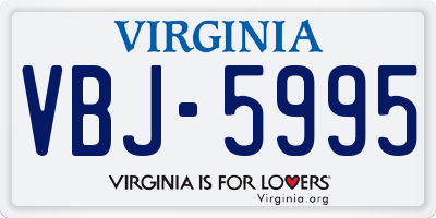 VA license plate VBJ5995