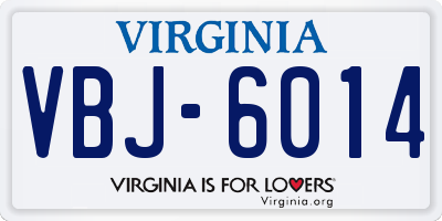 VA license plate VBJ6014