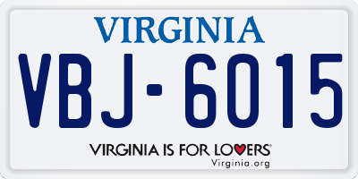 VA license plate VBJ6015