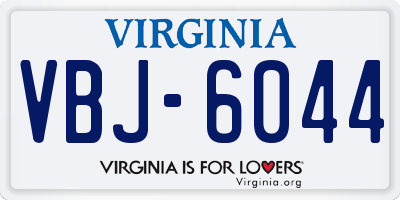 VA license plate VBJ6044