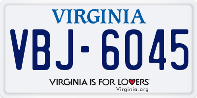VA license plate VBJ6045