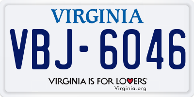 VA license plate VBJ6046