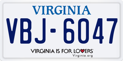 VA license plate VBJ6047