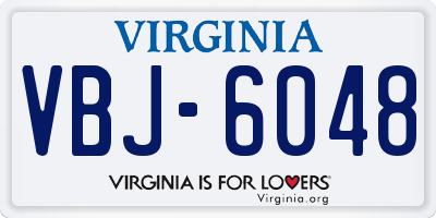 VA license plate VBJ6048