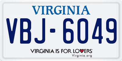 VA license plate VBJ6049